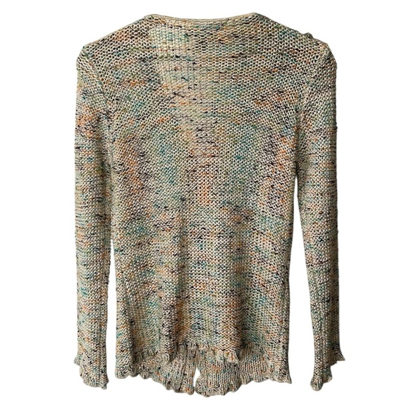 BCBGeneration | Women’s cream confetti open knit 3-button scalloped hem cardigan - Picture 2 of 16